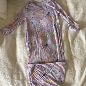 Little Sleepies Newborn Lavender Shell-Print Sleep Gown
